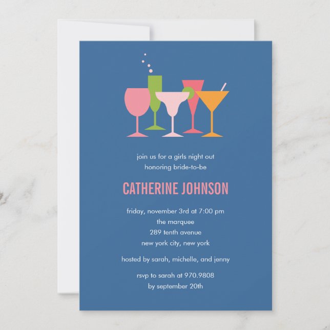 Invitation Bachelorette/Invitation de Fête de l'mariée de ver (Devant)