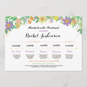 Invitation Bachelorette Itinéraire Fête des mariées violet In