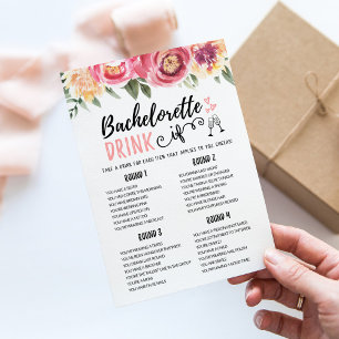 Invitation Bachelorette modifiable BOIRE SI Hen Party Game Ca