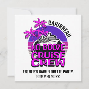 Invitation Bachelorette NO BOOZE CROISIÈRE Destination