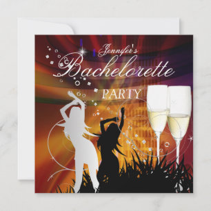 Invitation Bachelorette Noir Or Blanc Champagne