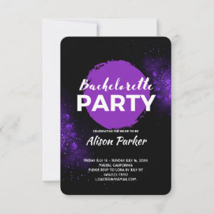 Invitation Bachelorette noire violette