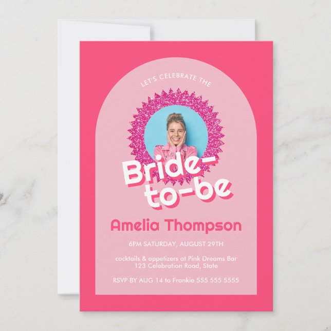 Invitation Bachelorette Parties scintillant rose étincelante (Devant)