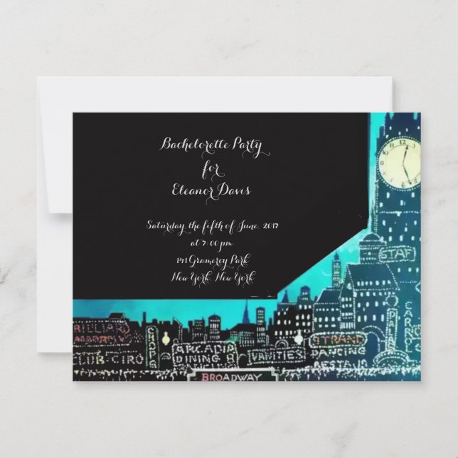 Invitation Bachelorette Party 1927 à New York (Devant)