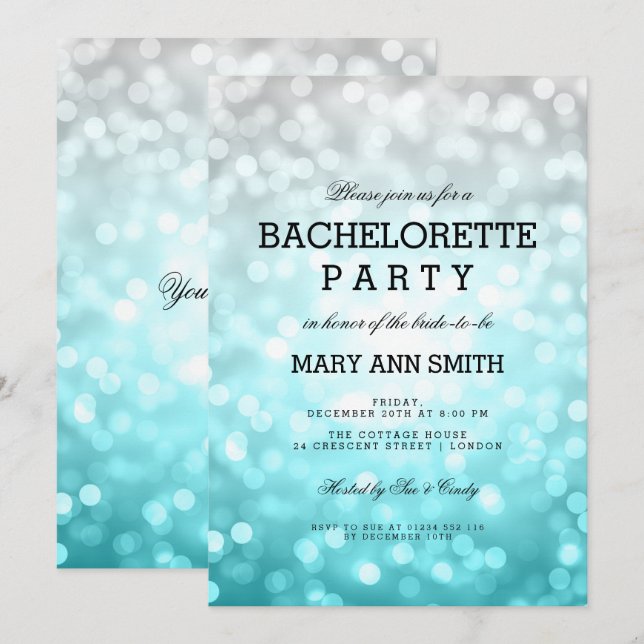 Invitation Bachelorette Party Beach Ombre Lumières Parties sc (Devant / Derrière)