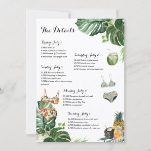 Invitation Bachelorette Party Beach Week-end Itinéraire