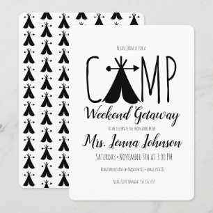Invitation Bachelorette Party Camping Week-end Tente