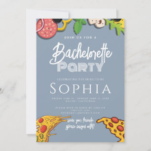 Invitation Bachelorette Party Dusty Blue PIZA Moderne