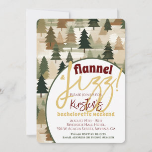 Invitation Bachelorette Party Flannel et Fizz Rustic Woods
