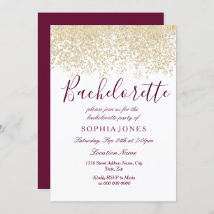 Invitation Bachelorette Party Gold Parties scintillant Bourgo