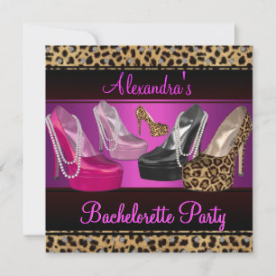 Invitation Bachelorette Party Hi Heel Chaussures rose vif