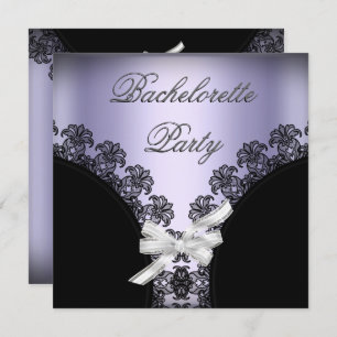 Invitation Bachelorette Party Lilac pourpre noir dentelle