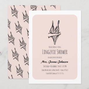 Invitation Bachelorette Party Lingerie Fête des mariées Blush