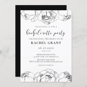 Invitation Bachelorette Party noir et blanc