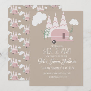 Invitation Bachelorette Party Pink Camper Mountain