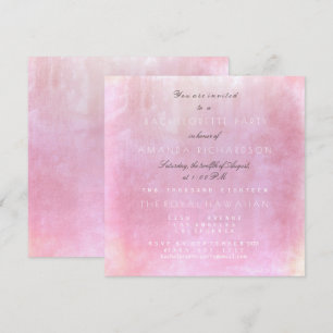 Invitation Bachelorette Party Pink Powder Pastel Aquarelle