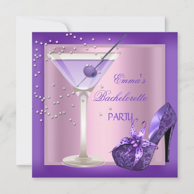 Invitation Bachelorette Party Purple Rose Chaussures 2 (Devant)
