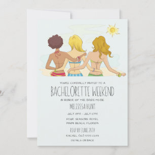 Invitation Bachelorette Party Week-end Beach Getaway