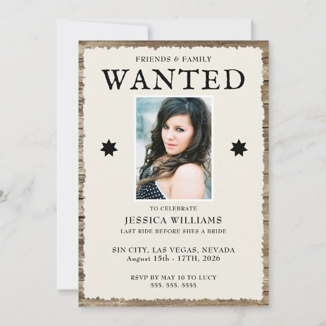 Invitation Bachelorette photo et code QR (Devant)