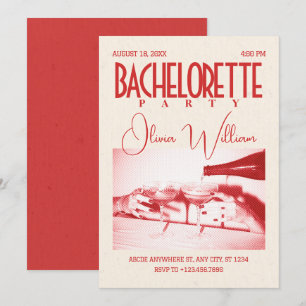 Invitation Bachelorette rétro classique