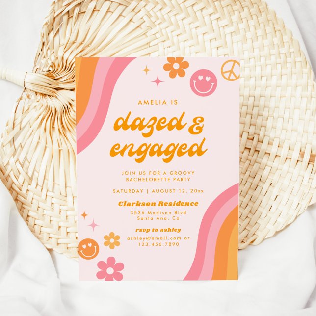 Invitation Bachelorette rose et orange (Créateur téléchargé)