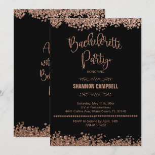 Invitation Bachelorette Rose Gold Parties scintillant avec bo