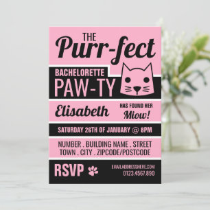Invitation Bachelorette Rose Kitten