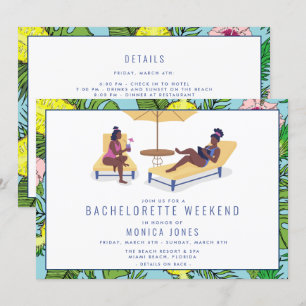 Invitation Bachelorette Tropical Beach Week-end Voyage