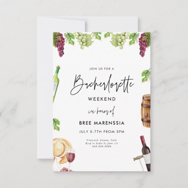 Invitation Bachelorette Vin (Devant)