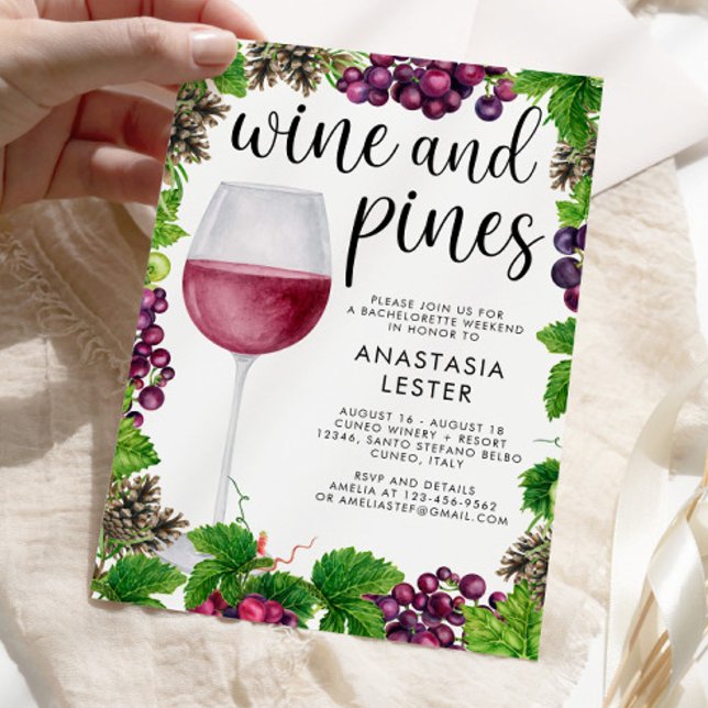 Invitation Bachelorette Vins et Pins (Créateur téléchargé)