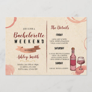 Invitation Bachelorette week-end de vin