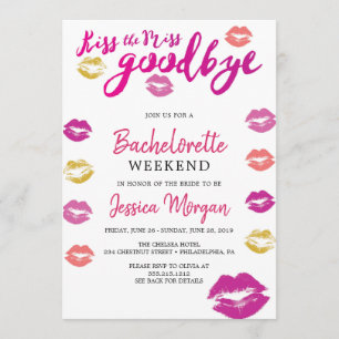 Invitation Bachelorette Week-end Itinéraire Embrasser La Miss