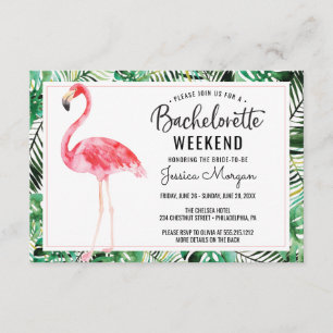 Invitation Bachelorette Week-end Itinéraire Flamant rose Trop