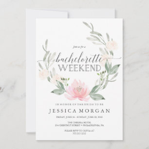 Invitation Bachelorette Week-end Itinéraire Pastel Blush