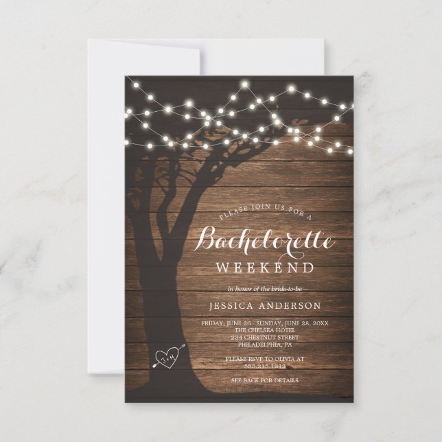 Invitation Bachelorette Week-end Itinéraire Pays Rustique Inv (Devant)