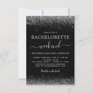 Invitation Bachelorette Week-end Silver Modern Parties scinti