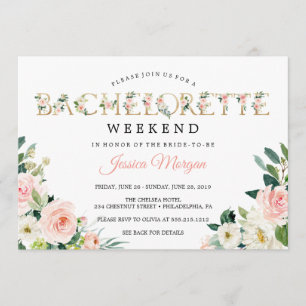 Invitation Bachelorette Weekend Itinéraire Air Blush