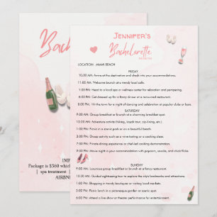Invitation Bachelorette Weekend - Itinéraire modifiable