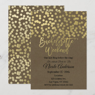 Invitation Bachelorette Weekend Or Moderne Chic Rustique Kraf