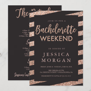 Invitation Bachelorette Weekend : Parties scintillant itinéra