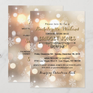 Invitation Bachelorette Weekend Party Itinéraire Snowflakes