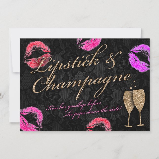 Invitation Bachelorte en bâton et Champagne (Devant)