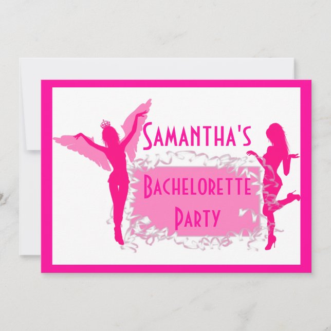 Invitation Bachelorte rose adulte (Devant)
