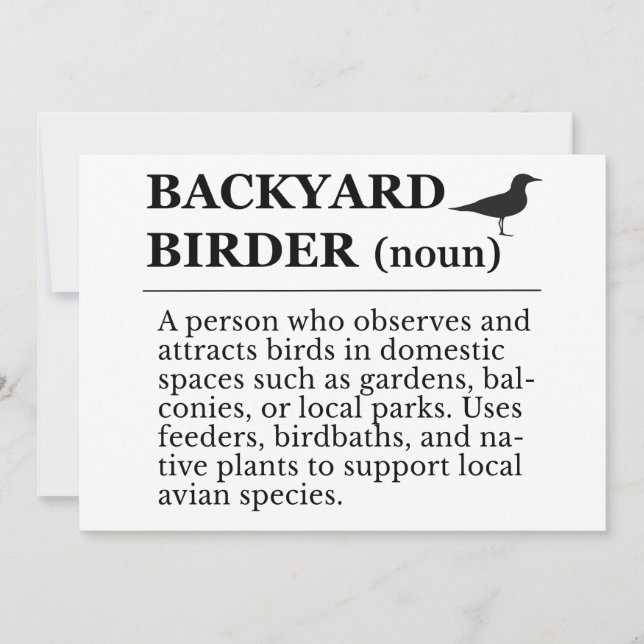 Invitation Backyard Birder Definition - Garden Birdwatching (Devant)