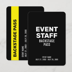 Invitation Badge d'identification de personnel d'événement Ba