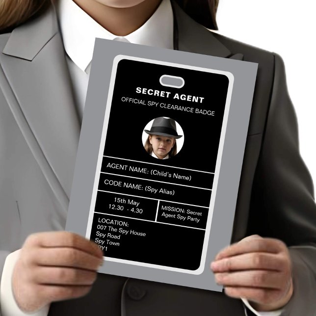 Invitation badge d'identité de l'agent secret Spy Party (Créateur téléchargé)