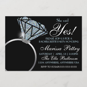 Invitation Bague de diamant, Enterrement de vie de jeune fill