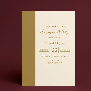 Invitation Bague de fiançailles moderne minimaliste en barre