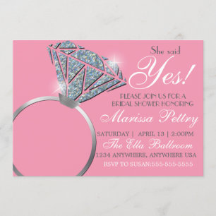 Invitation Bague diamant, Réception de mariage, elle a dit ou