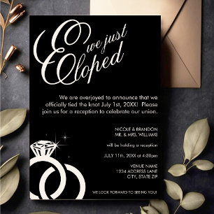 Invitation Bague en diamant blanc et noir Réception de mariag